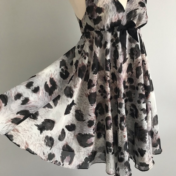 PETER ALEXANDER Sheer Floaty Babydoll Nightie Purple Black Sleeveless V-Neck Bow - Picture 12 of 15